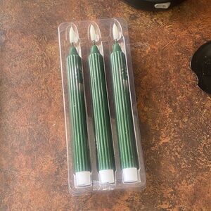 Green LED Taper Candles